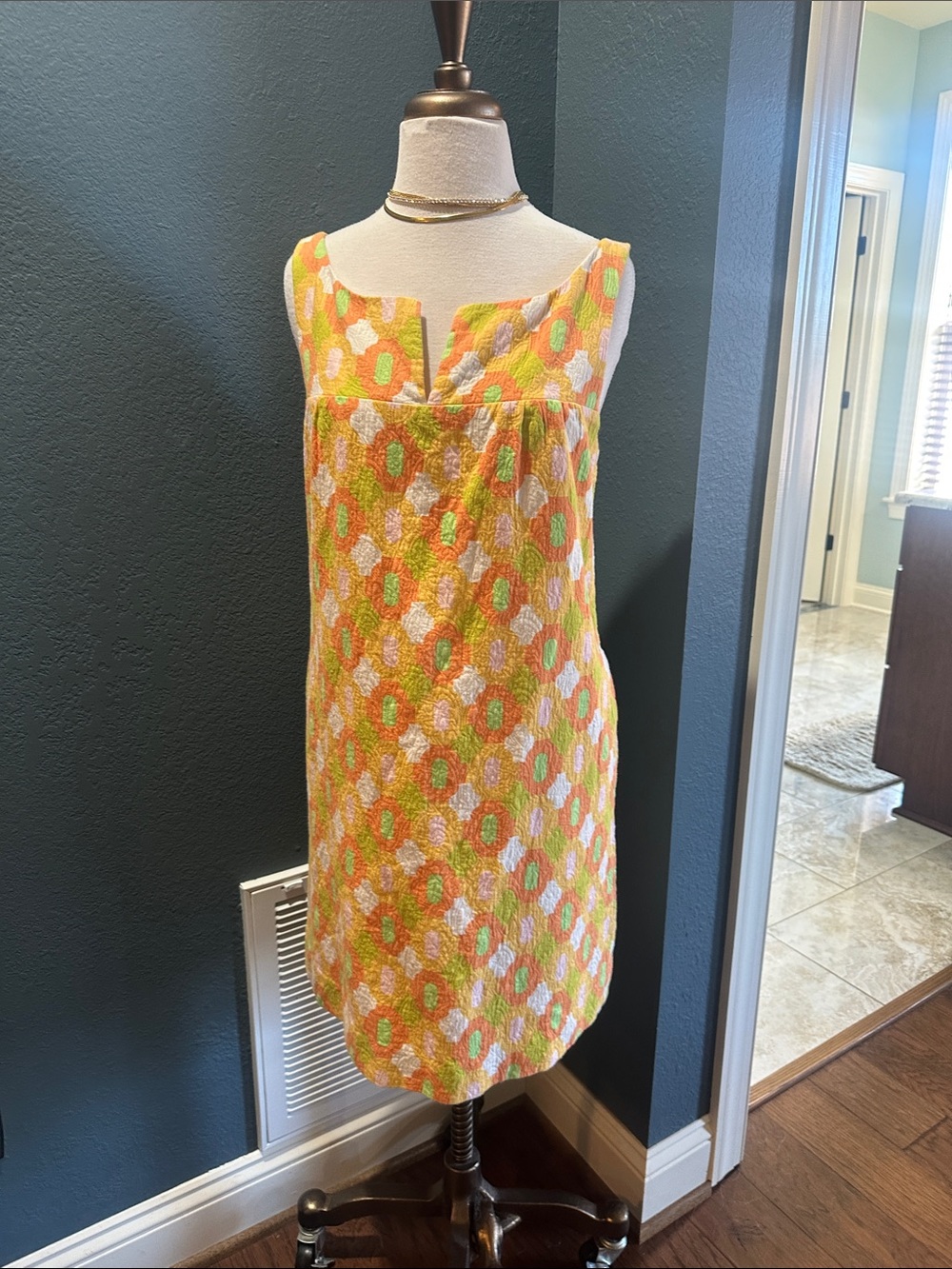 J. Crew Vintage Women’s Sleeveless Dress in Orange Floral Print